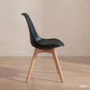 Kit com 2 Cadeiras de jantar Leda com assento estofado e design moderno - Preto