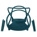 Kit com 2 Cadeiras de jantar Masters Allegra com pés desmontáveis - Azul Petróleo