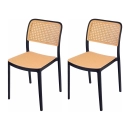 Kit com 2 Cadeiras de jantar Maya com design moderno e assento confortável - Preto