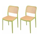 Kit com 2 Cadeiras de jantar Maya com design moderno e assento confortável - Verde