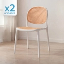 Kit com 2 Cadeiras de jantar Mumbai de telinha com design contemporâneo e assento anatômico – Branco