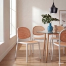 Kit com 2 Cadeiras de jantar Mumbai de telinha com design contemporâneo e assento anatômico – Branco
