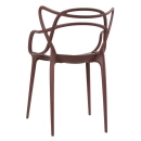 Kit com 2 Cadeiras Design Allegra Polipropileno Injetado Alta Densidade Empilhável Sala Cozinha Jantar Bar Jardim Varanda Marrom