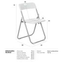 Kit com 2 Cadeiras dobráveis Fort para restaurante e espaços comerciais - Branco