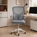 Kit com 2 Cadeiras escritório rodizio office Bytes - Cinza claro