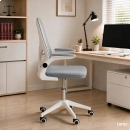 Kit com 2 Cadeiras escritório rodizio office Bytes - Cinza claro