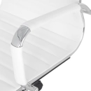Kit com 2 Cadeiras Esteirinha Diretor com rodízios para escritório - Branco