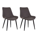 Kit com 2 Cadeiras estofadas Chicago com design industrial - Marrom Vintage