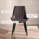 Kit com 2 Cadeiras estofadas Chicago com design industrial - Marrom Vintage