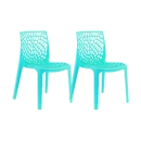 Kit com 2 Cadeiras Gruvyer com Design Contemporâneo Encosto e Assento Anatômico - Azul tiffany