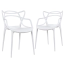 Kit com 2 Cadeiras Master Allegra Design Moderno em Polipropileno para Cozinha e Sala de Jantar - Branco