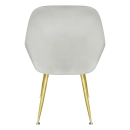 Kit com 2 Cadeiras Poltrona Lines com pés dourados Suede para sala de jantar - Cinza