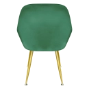 Kit com 2 Cadeiras Poltrona Lines com pés dourados Suede para sala de jantar - Verde Escuro