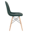 Kit com 4 Cadeiras de jantar Charles Eames Eiffel Botonê Estofada - Verde escuro