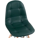 Kit com 4 Cadeiras de jantar Charles Eames Eiffel Botonê Estofada - Verde escuro