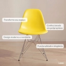 Kit com 4 Cadeiras de jantar Charles Eames Eiffel DKR em Polipropileno - Amarelo