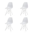 Kit com 4 Cadeiras de jantar Charles Eames Eiffel DKR em Polipropileno - Cinza claro