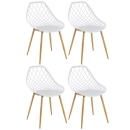Kit com 4 Cadeiras de jantar Clarice Cloe com design contemporâneo - Branco