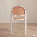 Kit com 4 Cadeiras de jantar Mumbai telinha com braços e design contemporâneo – Branco