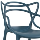 Kit com 4 Cadeiras Design Allegra Polipropileno Injetado Alta Densidade Empilhável Sala Cozinha Jantar Bar Jardim Varanda Azul Petróleo