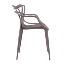 Kit com 4 Cadeiras Design Allegra Polipropileno Injetado Alta Densidade Empilhável Sala Cozinha Jantar Bar Jardim Varanda Fendi