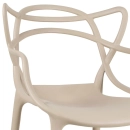 Kit com 4 Cadeiras Design Allegra Polipropileno Injetado Alta Densidade Empilhável Sala Cozinha Jantar Bar Jardim Varanda Nude Bege