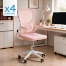 Kit com 4 Cadeiras escritório rodizio office Bytes - Rosa claro
