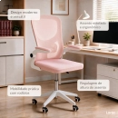 Kit com 4 Cadeiras escritório rodizio office Bytes - Rosa claro