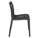 Kit com 4 Cadeiras Gruvyer, Polipropileno com Encosto Versátil para Sala de Jantar Cozinha Bar Jardim Varanda Cafeteria Shopping Salão de Festas, Fosco Preto