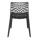 Kit com 4 Cadeiras Gruvyer, Polipropileno com Encosto Versátil para Sala de Jantar Cozinha Bar Jardim Varanda Cafeteria Shopping Salão de Festas, Fosco Preto