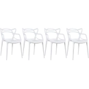 Kit com 4 Cadeiras Master Allegra Design Moderno em Polipropileno para Cozinha e Sala de Jantar - Branco