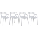 Kit com 4 Cadeiras Master Allegra Design Moderno em Polipropileno para Cozinha e Sala de Jantar - Cinza claro
