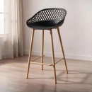 Kit com 6 Banquetas altas para bancada Clarice Cloe com base de metal - Preto
