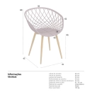 Kit com 6 Cadeiras Clarice Nest com Design Moderno para Cozinha e Sala de Jantar - Cinza névoa