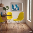 Kit com 6 Cadeiras de jantar Charles Eames Eiffel DKR em Polipropileno - Amarelo