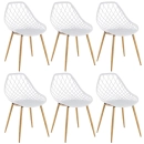 Kit com 6 Cadeiras de jantar Clarice Cloe com design contemporâneo - Branco