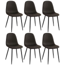 Kit com 6 Cadeiras estofadas Montana - Preto