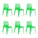 Kit com 6 Cadeiras Gruvyer com Design Contemporâneo Encosto e Assento Anatômico - Verde Claro