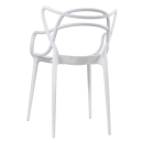 Kit com 6 Cadeiras Master Allegra Design Moderno em Polipropileno para Cozinha e Sala de Jantar - Branco