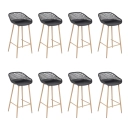 Kit com 8 Banquetas altas para bancada Clarice Cloe com base de metal - Preto