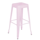 Kit com 8 Banquetas altas para bancada Iron Tolix 76 cm - Rosa claro