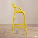 Kit com 8 Banquetas altas para bancada Master Allegra em Polipropileno 78 cm - Amarelo