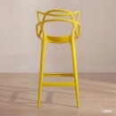Kit com 8 Banquetas altas para bancada Master Allegra em Polipropileno 78 cm - Amarelo