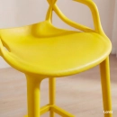 Kit com 8 Banquetas altas para bancada Master Allegra em Polipropileno 78 cm - Amarelo