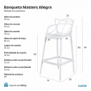 Kit com 8 Banquetas altas para bancada Master Allegra em Polipropileno 78 cm - Amarelo