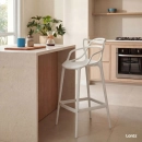 Kit com 8 Banquetas altas para bancada Master Allegra em Polipropileno 78 cm - Branco