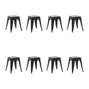 Kit com 8 Banquetas baixas para cozinha Iron Tolix 45 cm - Preto