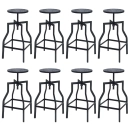 Kit com 8 Banquetas giratórias industriais Turner - Preto