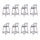 Kit com 8 Banquetas Médias Master Allegra em Polipropileno para Bancada 66 cm - Fendi