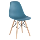 Kit com 8 Cadeiras Charles Eames Eiffel DSW em Polipropileno com Base Madeira - Turquesa